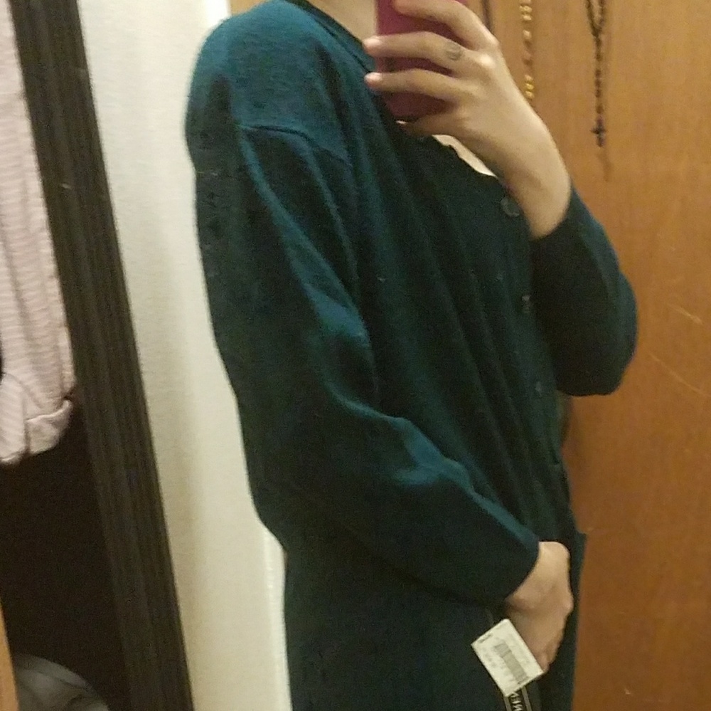 Blue-Green Button Up - Picture 3 of 3